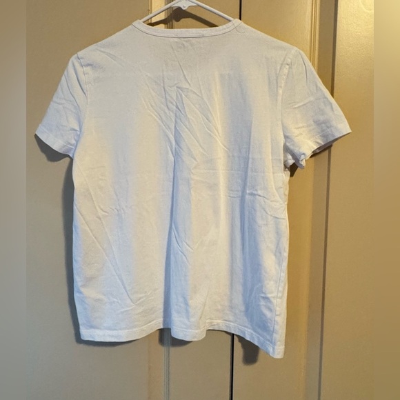 Zara Classic White Tee with Embellishments on the shoulders. - Picture 2 of 9